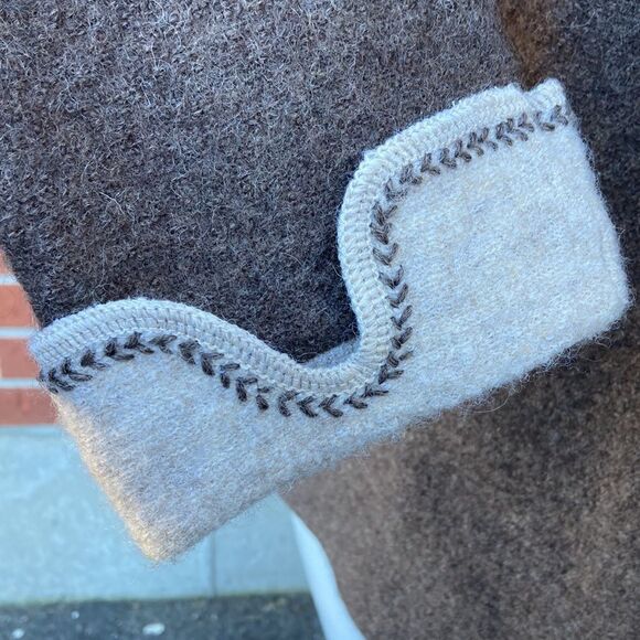 Vintage Variations Earth Tone Brown Beige 100% Wool Button Up Jacket Shacket Med - Picture 4 of 11